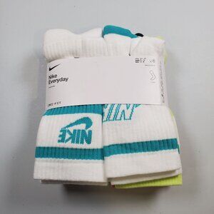 Nike Everyday Cushioned Crew Socks Women Size 6 - 10 NWT Lime Coral Colors